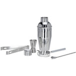 Cocktailset RVS - 5-delig - Cocktailshaker - Lepel - Klopper - Maatbeker - IJstang