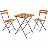 Ambiance Bistroset - teaklook - inklapbaar - metaal - hout