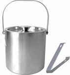 Ceruzo IJsemmer RVS - 3 Liter - extra Groot - met Deksel en Tang