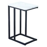 Ceruzo Bijzettafel - Banktafeltje - Metaal en MDF - Wit Gemarmerd