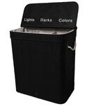 Ceruzo Wasmand met 3 Vakken - Wassorteerder - Zwart