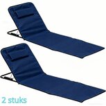 Ceruzo Strandmat - 2 Stuks - Donkerblauw - 145x47x40 cm