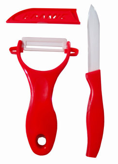 Excellent Houseware Keramische schilmessen (rood)