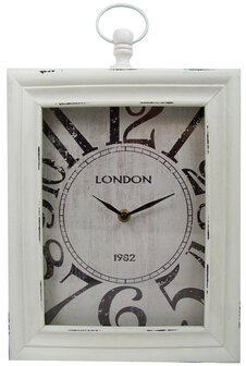 Home &amp; Styling Wand / tafelklok &quot;London&quot; 30x24x6 (wit)