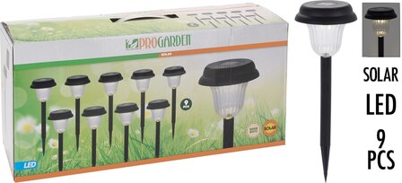 Solar LED Tuinverlichting - Set van 9