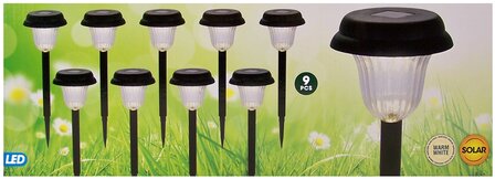 Solar LED Tuinverlichting - Set van 9