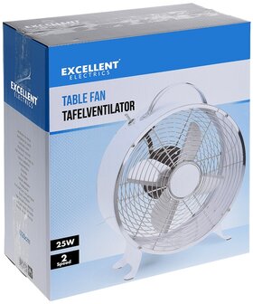 Tafelventilator metaal 26cm wit