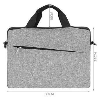 Moderne - Laptoptas - Laptop - Sleeve - Laptophoes - Laptop case - Handtas -Aktetas - Grijs - Wit - Zwart