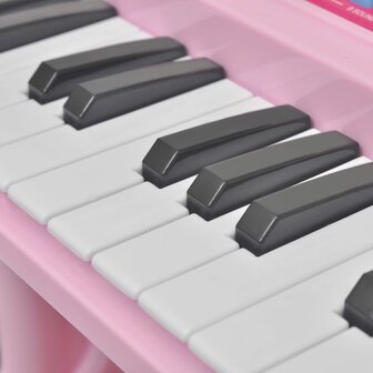 Speelgoed - keyboard - Met krukje - microfoon  - karaoke - En 37 toetsen roze