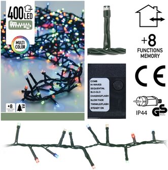 Micro Cluster 400 LED&#039;s 8 meter multicolor