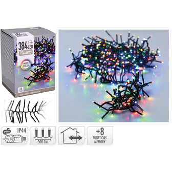 Clusterverlichting - 384 LED - 2.8m - multicolor