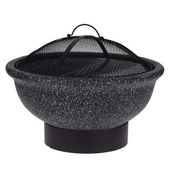 Vuurschaal solid met BBQ-rooster - 49cm