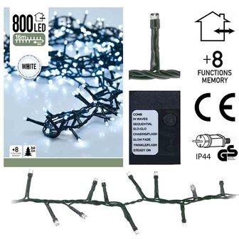 Micro Cluster 800 LED&#039;s 16 meter wit