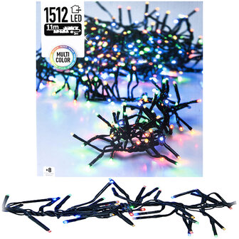 Clusterverlichting 1512 LED 11m multicolor