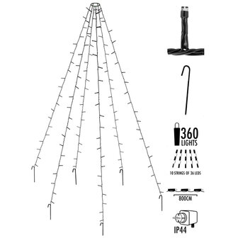 Vlaggenmast verlichting 360 LED&#039;s - 800cm