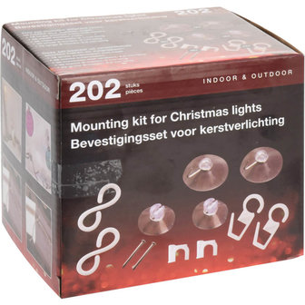 Bevestigingsset voor Kerstverlichting - 202 delig