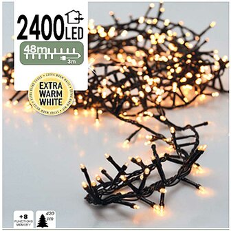 Micro Cluster 2400 LED&#039;s 48 meter extra warm wit