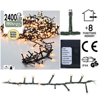 Micro Cluster 2400 LED&#039;s 48 meter extra warm wit