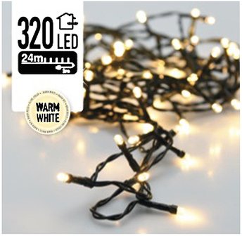 LED-verlichting 320 LED&#039;s 24 meter warm wit
