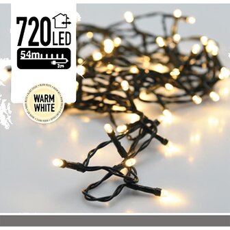 Kerstverlichting 720 LED&#039;s 54 meter warm wit