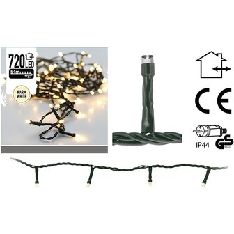 Kerstverlichting 720 LED&#039;s 54 meter warm wit