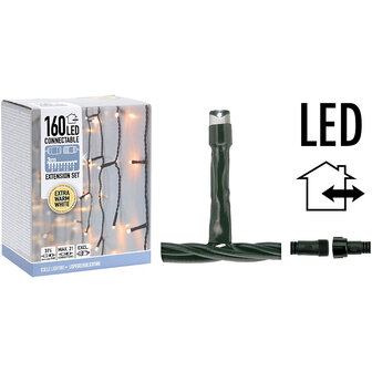 Koppelbare IJspegelverlichting - 160 LED - 3m - extra warm wit