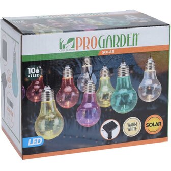 Feestverlichting - Solar Lamp - 10 LED Lampen - Multicolour