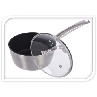 Steelpan met deksel - &Oslash;18cm - gesmeed aluminium