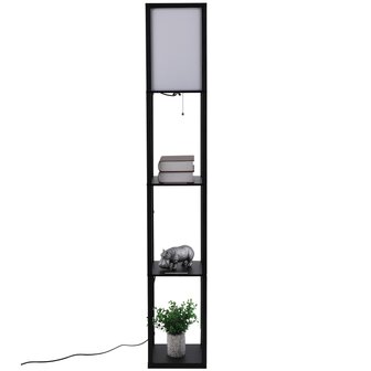 vloerlamp met planken binnenverlichting vloerlamp E27 tot 40W voor woon-/slaapkamer hout zwart 26 x 26 x 160 cm