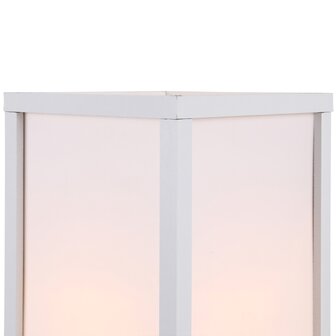 Vloerlamp met 3 planken binnenverlichting E27 tot 40W voor woon/slaapkamer E1-MDF, acryl wit 26 x 26 x 160 cm