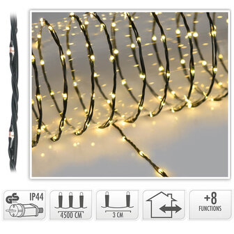 LED Verlichting 1500 LED - 45 meter - warm wit - voor binnen en buiten - 8 Lichtfuncties - Soft Wire 