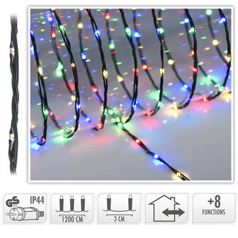 LED Verlichting 400 LED - 12 meter - multicolor - voor binnen en buiten - 8 Lichtfuncties - Soft Wire 