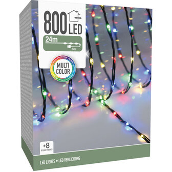 LED Verlichting 800 LED - 24 meter - multicolor - voor binnen en buiten - 8 Lichtfuncties - Soft Wire 