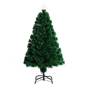 Kunstkerstboom Light Fiber LED Boom met Metalen Standaard Glasvezel Kleurwisselaar Groen 120cm