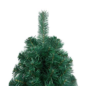 Kunstkerstboom met standaard half 150 cm PVC groen