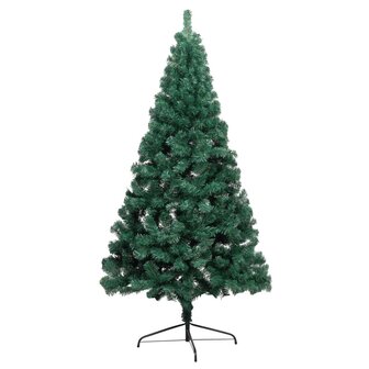 Kunstkerstboom met standaard half 210 cm PVC groen