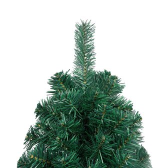 Kunstkerstboom met standaard half 210 cm PVC groen