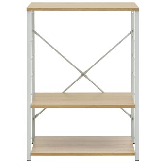 Keukenrek voor magnetron - Magnetronkast - Wit en eikenkleurig - 60x39,6x79,5 cm