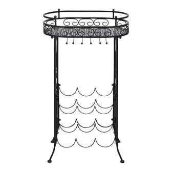 Wijnrek - Wijnopslag -  Met glazenhouder - Metaal - Voor 9 flessen