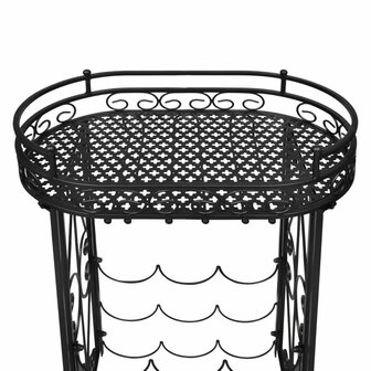 Wijnrek - Wijnopslag -  Met glazenhouder - Metaal - Voor 9 flessen