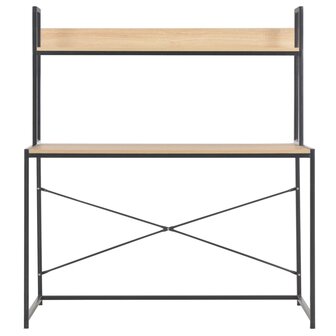 Bureau - Schrijftafel - Computerbureau - Bureautafel - Werktafel - Hobbytafel - 120x60x138 cm - zwart en eikenkleurig