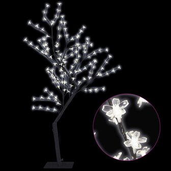 Kerstboom - Kunstkerstboom - Verlicht - 128 LED&#039;s - Koud wit licht - kersenbloesem  - 120 cm