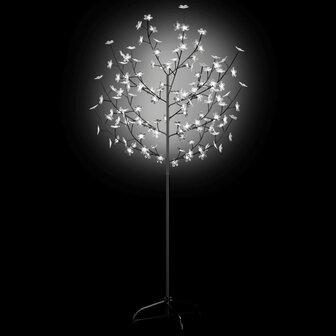 Kerstboom - Kunstkerstboom - Verlicht - 120 LED&#039;s - Koud wit licht - kersenbloesem  - 150 cm