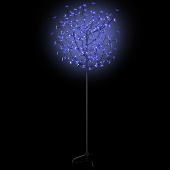 Kerstboom - Kunstkerstboom - Verlicht - 200 LED&#039;s - blauw wit licht - kersenbloesem  - 180 cm