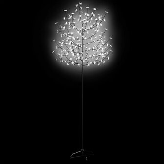 Kerstboom - Kunstkerstboom - Verlicht - 220 LED&#039;s - Koud wit licht - kersenbloesem  - 220cm