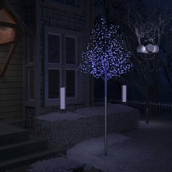 Kerstboom - Kunstkerstboom - Verlicht - 600LED&#039;s - blauw licht - kersenbloesem  - 300cm