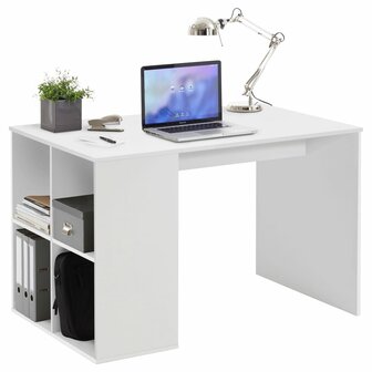 Bureau met zijschappen 117x72,9x73,5 cm wit