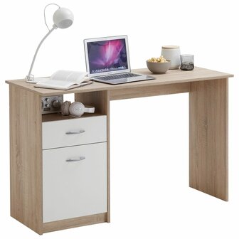 Bureau - Schrijftafel - Eikenkleurig - Met 1 lade - 123x50x76,5 cm