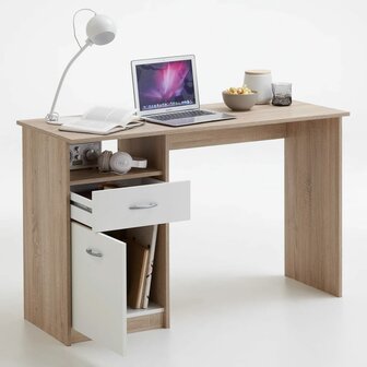 Bureau - Schrijftafel - Eikenkleurig - Met 1 lade - 123x50x76,5 cm