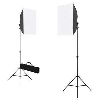 Fotostudio set Fotografie - Met  softboxlampen - En achtergrond - Zwart